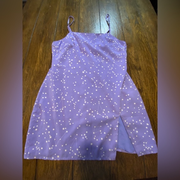 Super Down Purple Constellation Dress Size Large B17 - Picture 1 of 6